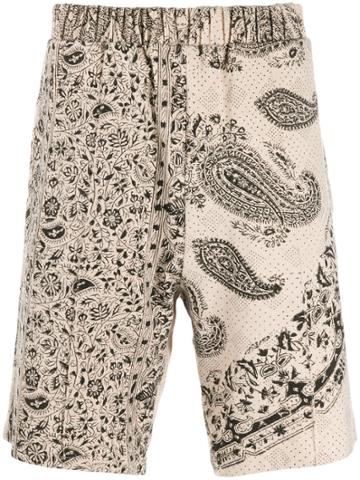 Paria Farzaneh Paisley Shorts - Neutrals