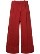 Kolor Wide Leg Cropped Trousers - Red