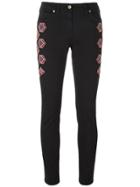 Etro Embroidered Side Skinny Trousers - Black