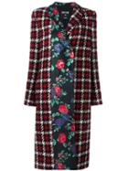 Msgm Checked Single Breasted Coat, Women's, Size: 42, Polyamide/polyester/wool