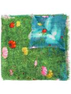 Gucci Nature Motif Scarf, Women's, Green, Modal/silk