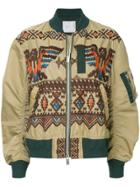 Sacai Embroidered Flight Jacket - Nude & Neutrals