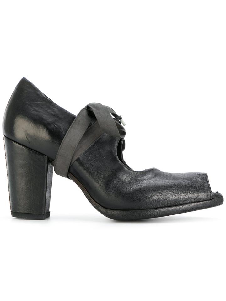 Sartori Gold Lace-up Peep Toe Pumps - Black