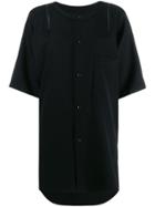 Yohji Yamamoto Oversized Button-front T-shirt - Black