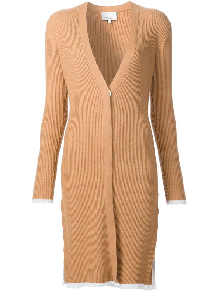 3.1 Phillip Lim Long Ribbed Cardigan - Brown