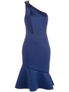 Badgley Mischka One-shoulder Long Dress - Blue