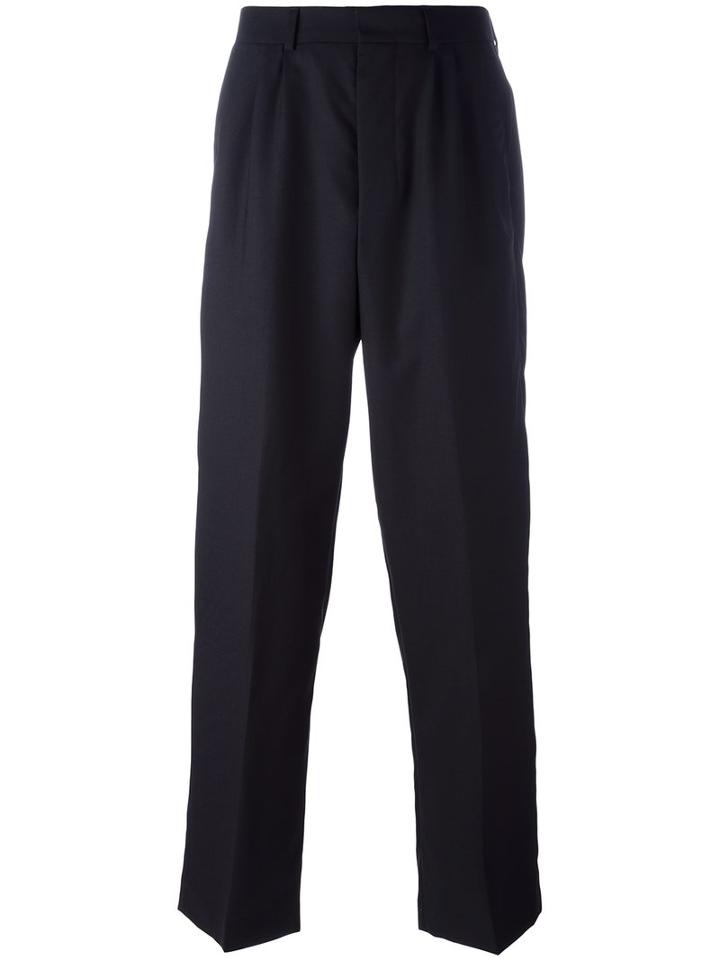 Ami Alexandre Mattiussi Double Pleat Wide Leg Trousers, Men's, Size: 42, Black, Wool