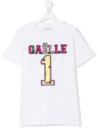 Gaelle Paris Kids Logo Embroidered T-shirt - White
