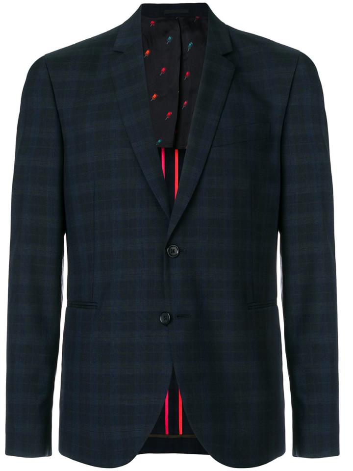 Ps By Paul Smith Tartan Suit Jacket - Blue