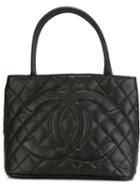 Chanel Vintage Cc Logo Quilted Tote