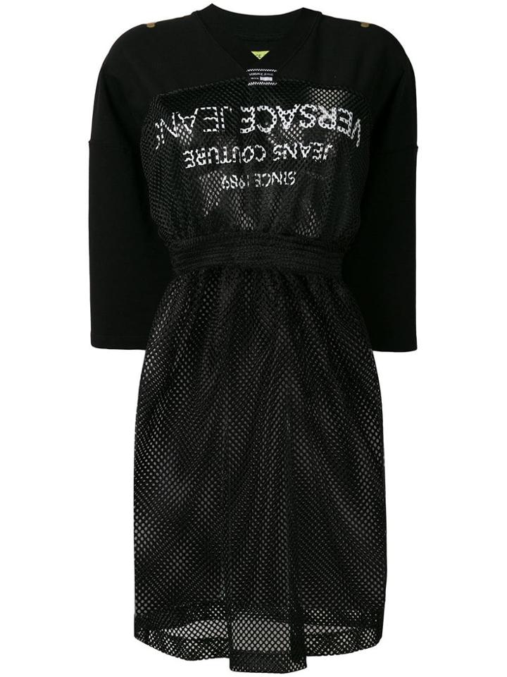 Versace Jeans Mesh Jersey Dress - Black