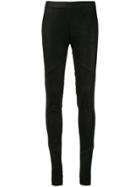 Isabel Benenato Leather Look Leggings - Black