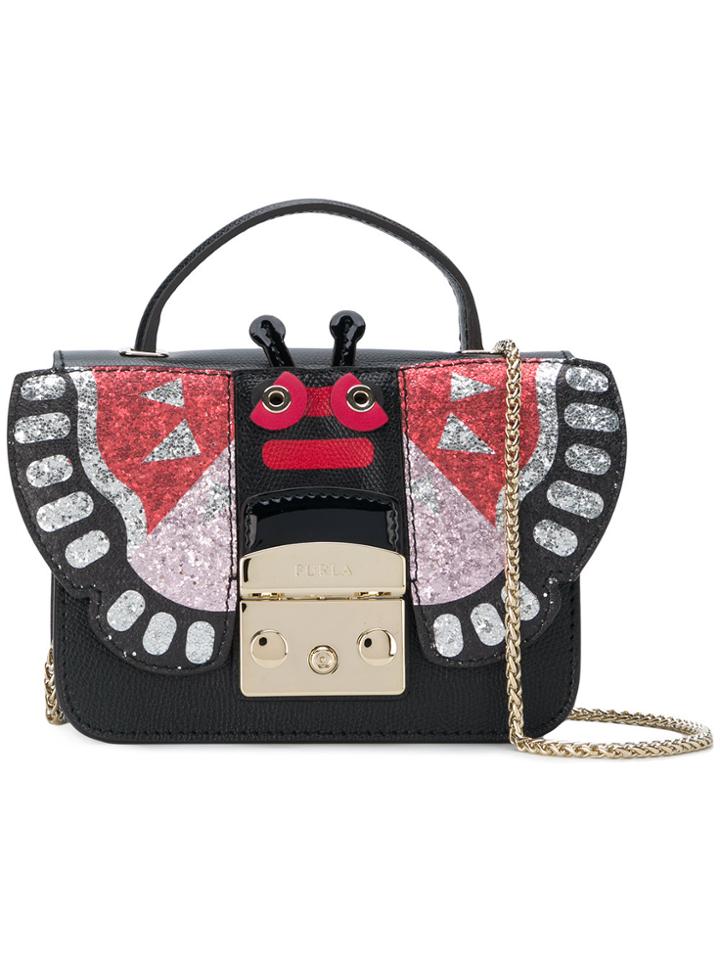 Furla Metropolis Doodle Mini Bag - Black