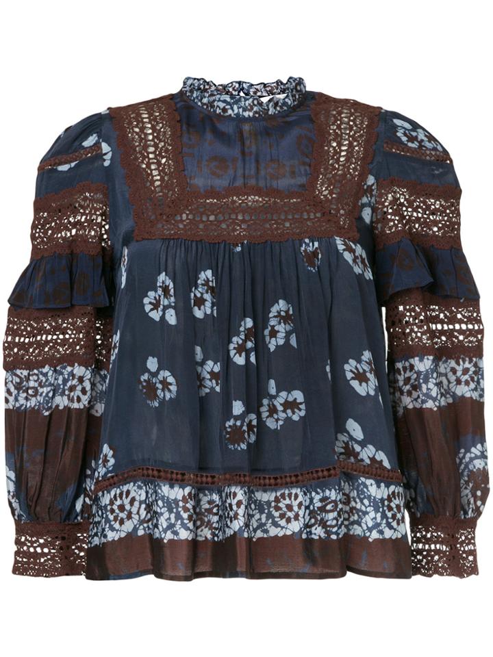 Sea Malaya Mud Dye Print Blouse - Blue