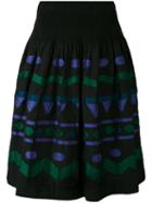 Issey Miyake Cauliflower - Embroidered Patch A-line Skirt - Women - Cotton/nylon/polyester/polyurethane - One Size, Black, Cotton/nylon/polyester/polyurethane