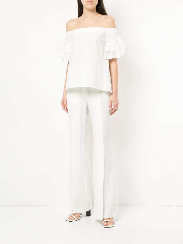 Goen.j Off-the-shoulder Lace Top - White