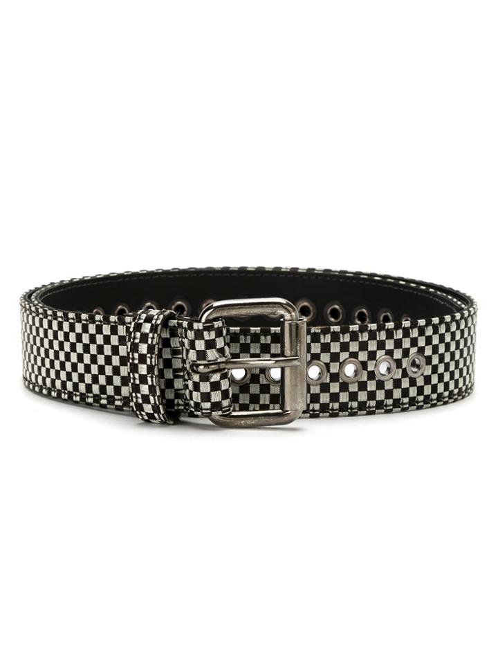 À La Garçonne Checked Leather Belt - Multicolour