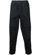 Neil Barrett - Cropped Biker Trousers - Men - Cotton/polyester/spandex/elastane - 46, Black, Cotton/polyester/spandex/elastane