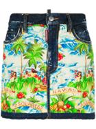 Dsquared2 Hawaiian Print Mini Skirt - Blue