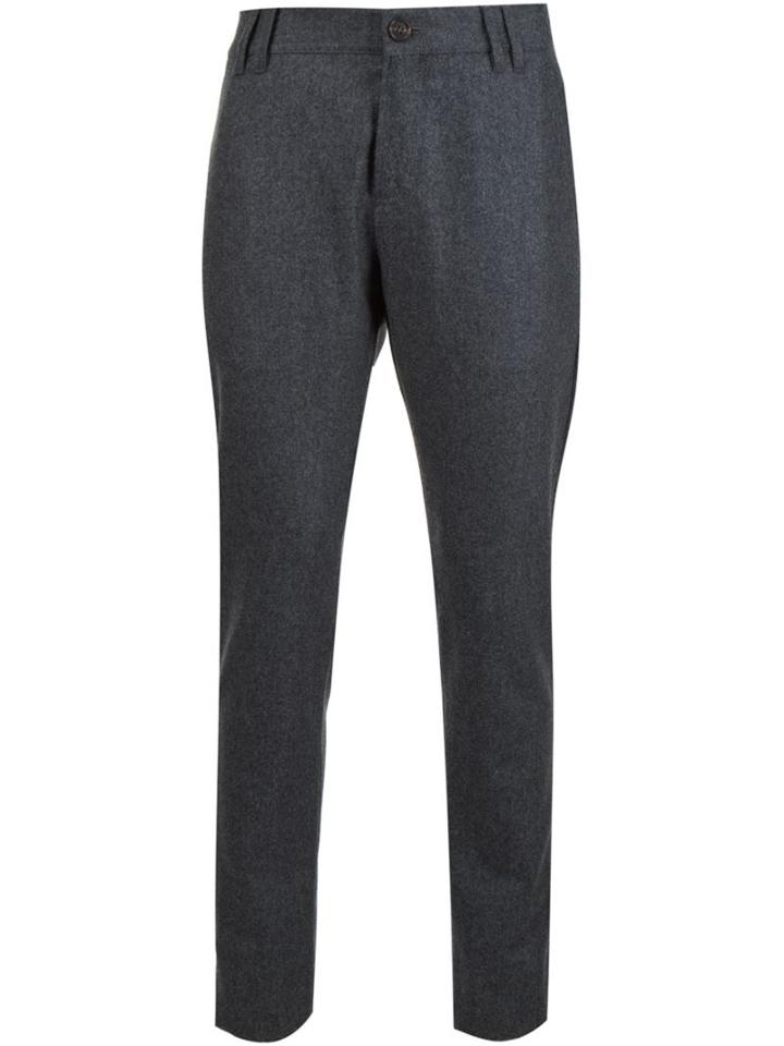 Brunello Cucinelli Skinny Trousers, Men's, Size: 52, Grey, Wool