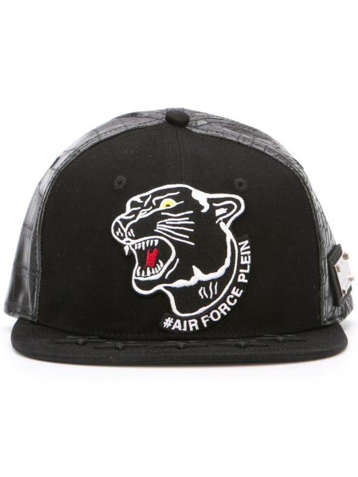 Philipp Plein Hey Bro Baseball Cap, Men's, Black, Cotton/polyurethane