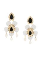 Shourouk Floral Pendant Earrings - White