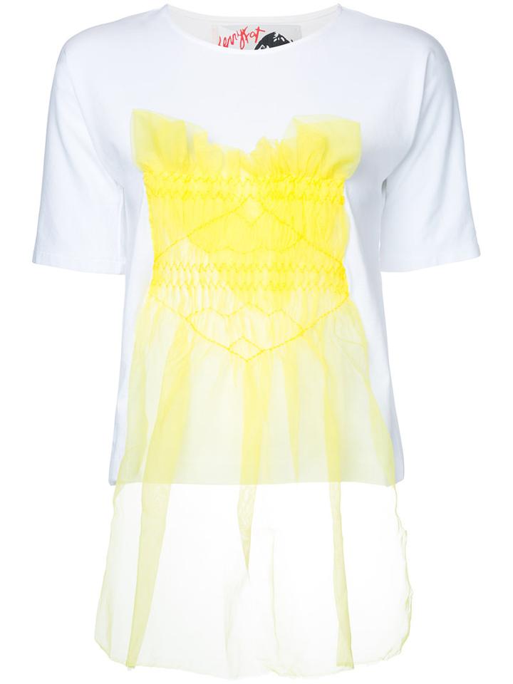 Jenny Fax - Tulle Appliqué T-shirt - Women - Cotton/polyester - M, White, Cotton/polyester