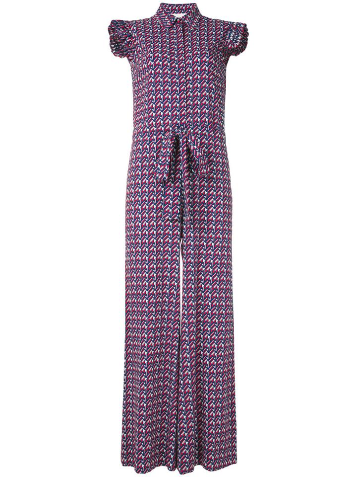 La Doublej Geometric Print Jumpsuit - Blue