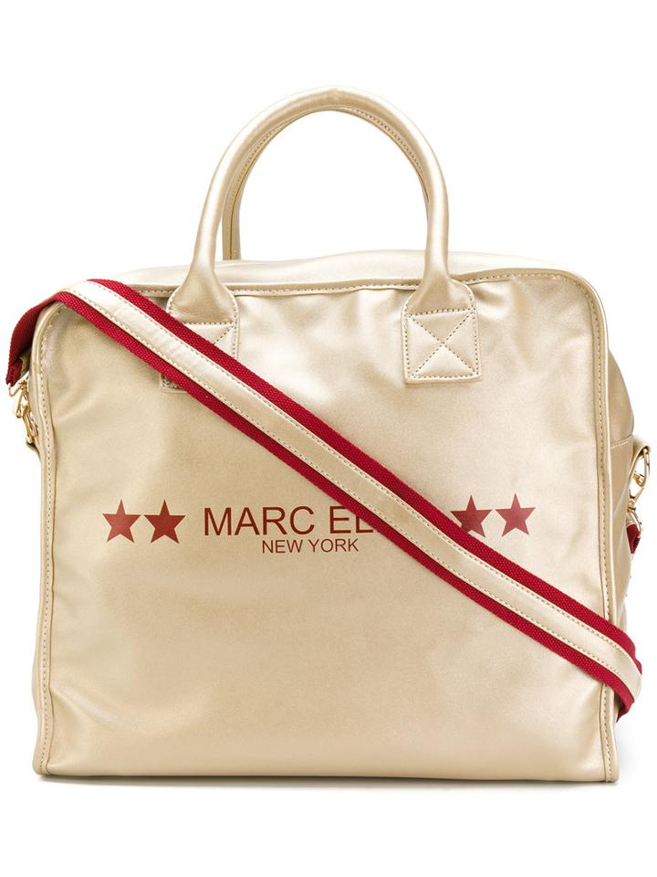 Marc Ellis - Logo Print Large Shoulder Bag - Women - Polyurethane - One Size, Grey, Polyurethane