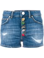Dondup Decorative Buttoned Shorts - Blue