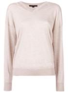 Alexander Wang Slashed V-neck Jumper - Nude & Neutrals