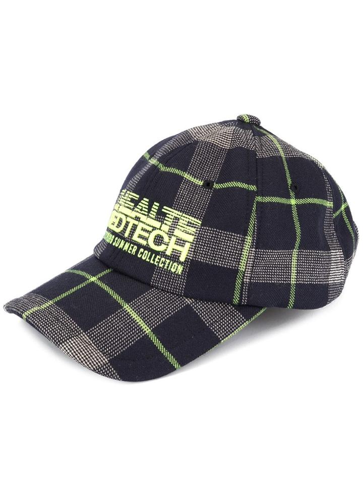 Juun.j Check Logo Cap - Blue