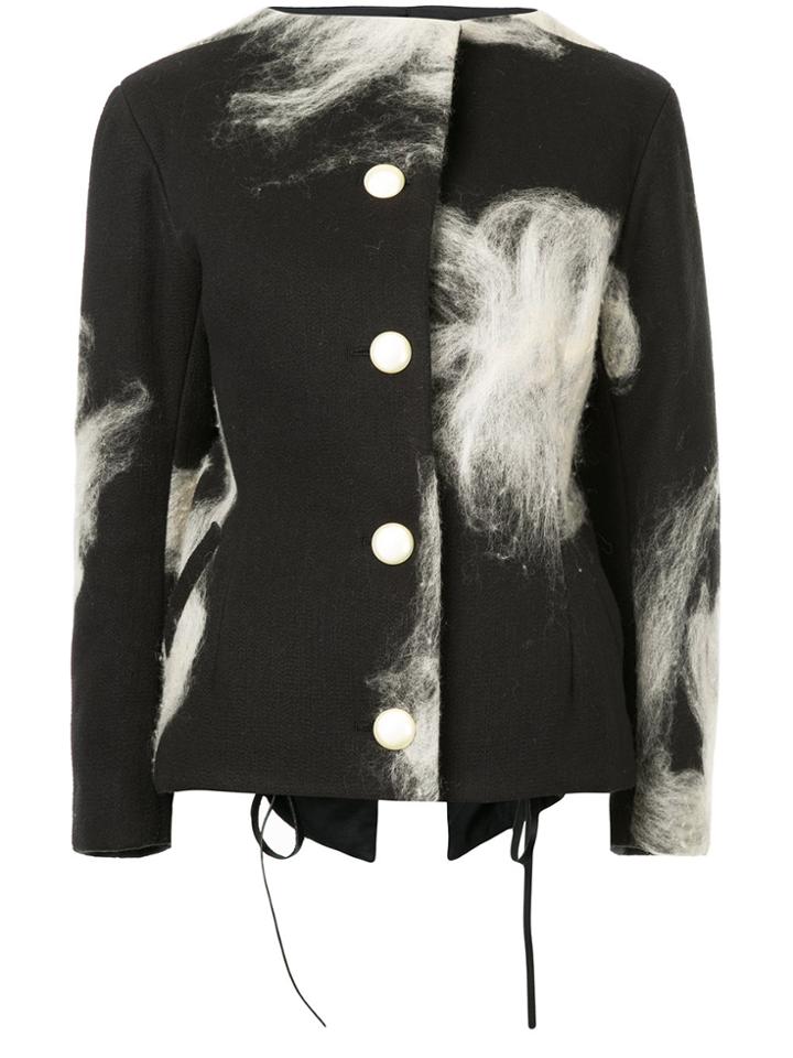Issey Miyake Vintage Appliquéd Structured Jacket - Black