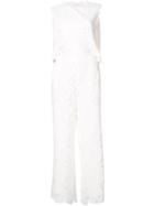 Monique Lhuillier Lace Jumpsuit, Women's, Size: 6, White, Silk