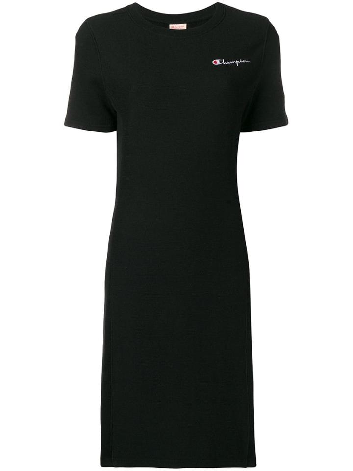Champion Logo Embroidered T-shirt Dress - Black
