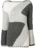 Iris Von Arnim Intarsia Design Jumper - Grey