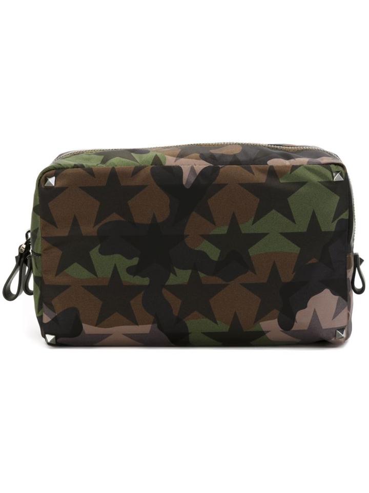 Valentino Rockstud Camustars Wash Bag, Green