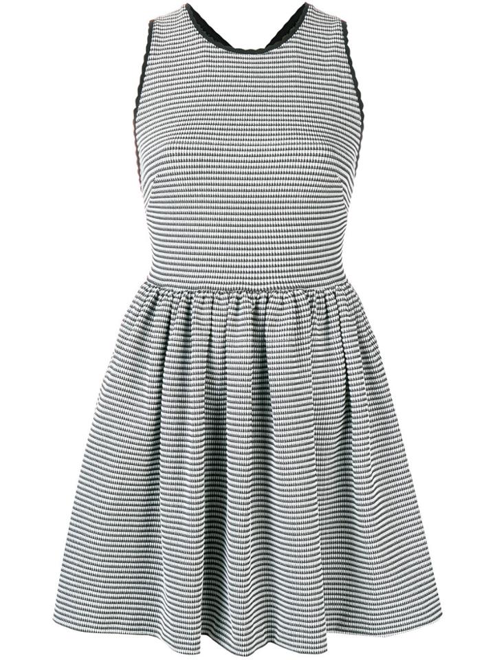 Miu Miu Striped Mini Skater Dress - Black