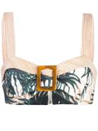 Patbo Palm Print Bralette Top - Neutrals