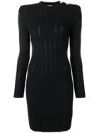 Balmain Ribbed-knit Dress - Black