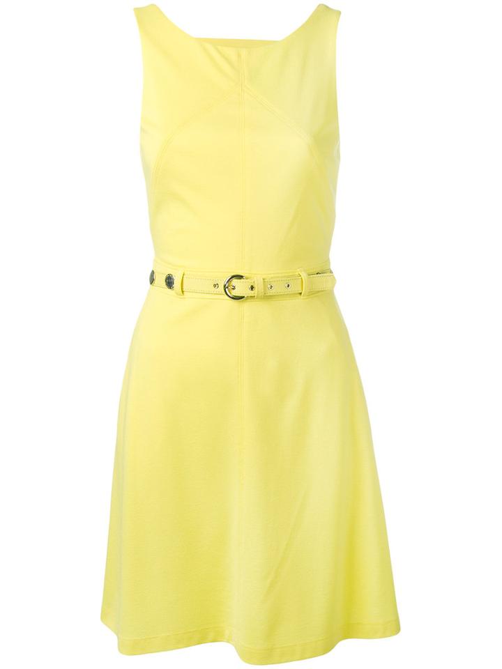 Belted Dress - Women - Polyamide/spandex/elastane/viscose - 44, Yellow/orange, Polyamide/spandex/elastane/viscose, Versace Jeans