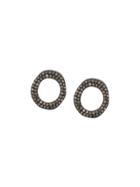 Rosa Maria Pavé Set Circle Earrings - Silver