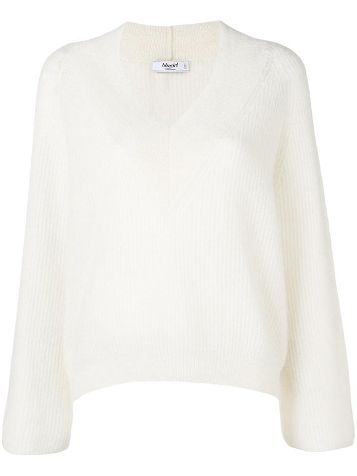 Blugirl Loose Fit Ribbed Jumper - White