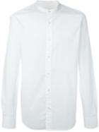 Officine Generale Band Collar Shirt, Men's, Size: L, White, Cotton