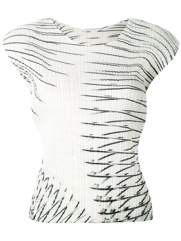 Pleats Please By Issey Miyake - Long Slinky Print Dress - Women - Polyester - 5, White, Polyester