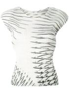 Pleats Please By Issey Miyake - Long Slinky Print Dress - Women - Polyester - 5, White, Polyester
