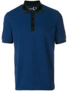 Raf Simons X Fred Perry Contrast-collar Polo Shirt - Blue