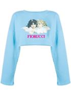 Fiorucci Vintage Angels Crop Sweatshirt - Blue
