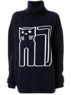 Markus Lupfer Cat Turtleneck Jumper - Blue