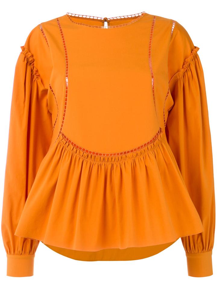 Alberta Ferretti Ladder Detail Blouse - Yellow & Orange